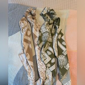 Anthropologie Patterned Hair Scrunchies Set